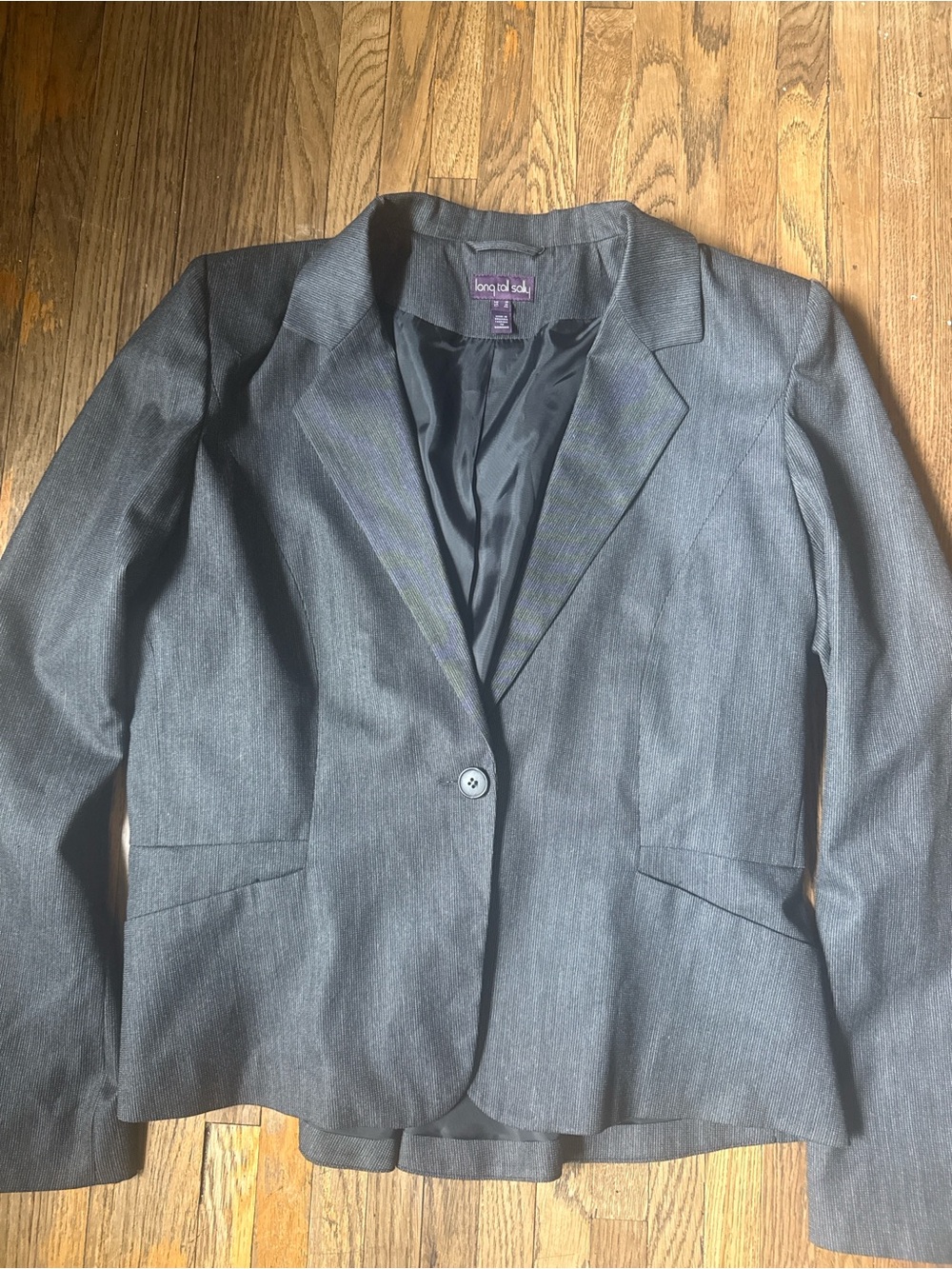 Lands' End Women's Charcoal Single-Button Blazer